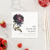 ムーディゴシックダークパープルブラック結婚牡丹 スタンダードカクテルナプキン (インサイチュ)