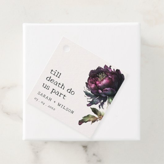 ムーディゴシックダークパープルブラック結婚牡丹 フェイバータグ (インサイチュ)