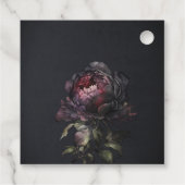 ムーディゴシックダークパープルブラック結婚牡丹 フェイバータグ (裏面)