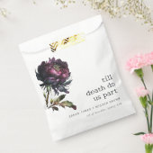 ムーディゴシックダークパープルブラック結婚牡丹 フェイバーバッグ (封をした状態)