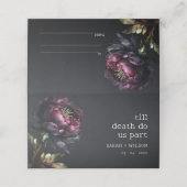 ムーディゴシックダークパープルブラック結婚牡丹 プレイスカード (外部開封)