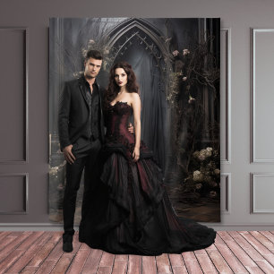 ムーディゴシックダークベールArch & Flowers XLarge タペストリー