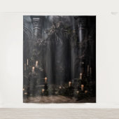 ムーディゴシックダーク結婚のアーチ&キャンドルXLarge タペストリー (正面)