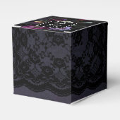 ムーディゴシックパープルフローラブーケオンブラックレース フェイバーボックス (正面サイド)
