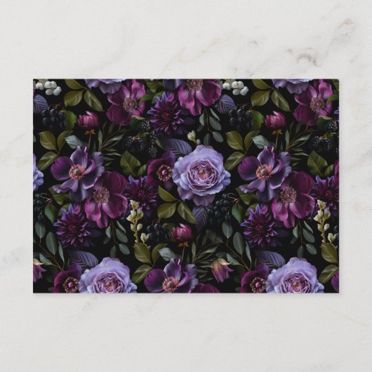 ムーディゴシックパープルフローラ結婚披露宴 エンクロージャーカード (裏面)