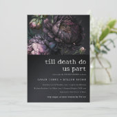 ムーディゴシックパープルブラック牡丹カップルのシャワー 招待状 (スタンド正面)