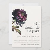 ムーディゴシックパープルブラック牡丹リハーサルディナー 招待状 (正面)