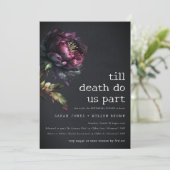 ムーディゴシックパープルブラック牡丹リハーサルディナー 招待状 (スタンド正面)