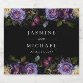 ムーディゴシックパープル結婚フローラ スパークリングワインラベル (シングルラベル)