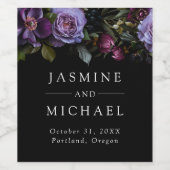 ムーディゴシックパープル結婚フローラ ワインラベル (シングルラベル)