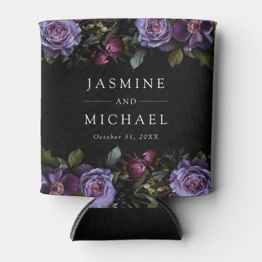 ムーディゴシックパープル結婚フローラ 缶クーラー (正面)