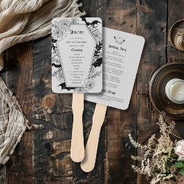 ムーディゴシックフローラ棺グレー結婚式 プログラム ハンドファン