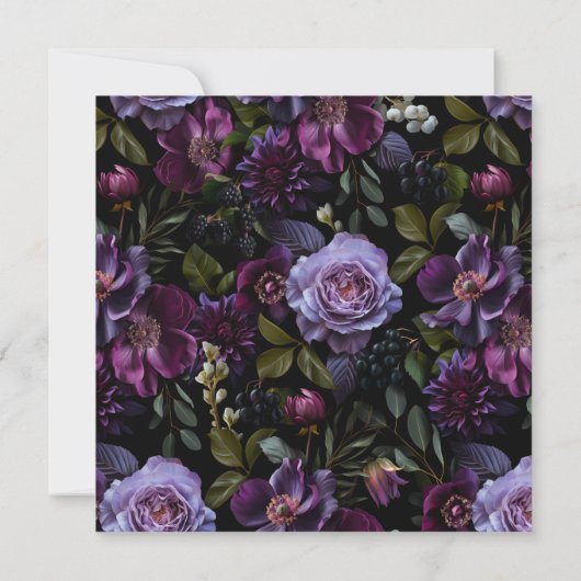 ムーディゴシックフローラ結婚スクエア 招待状 (裏面)