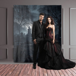 ムーディゴシックムーンライトモニュメント墓地XLarge タペストリー