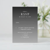 ムーディゴシック白黒結婚式RSVP 出欠カード (スタンド正面)
