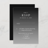ムーディゴシック白黒結婚式RSVP 出欠カード (正面/裏面)