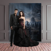 ムーディゴシッ幽霊のよく出るクムーンライト墓地XLarge タペストリー