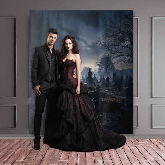 ムーディゴシッ幽霊のよく出るクムーンライト墓地XLarge タペストリー