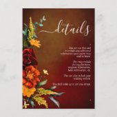 ムーディサンセットカラースクリプト結婚フローラの詳細 エンクロージャーカード (正面)