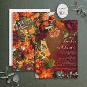 ムーディサンセットカラーフローラ結婚スクリプトのInvitati 招待状