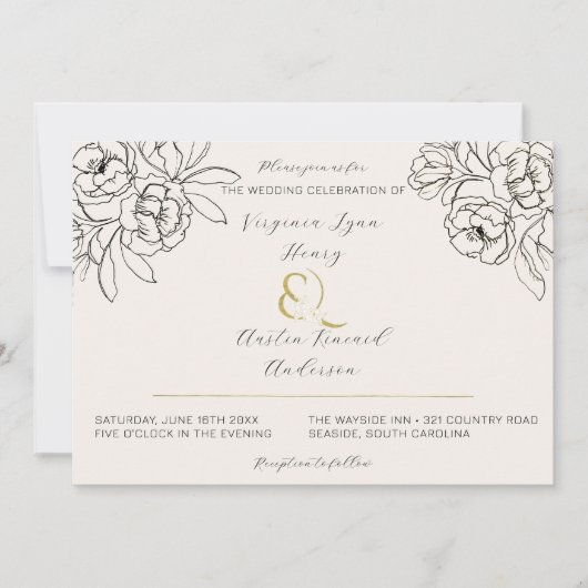 ムーディスモーク金ゴールドアンパサンド2 招待状 (正面)