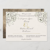 ムーディスモーク金ゴールドアンパサンド 招待状 (正面/裏面)