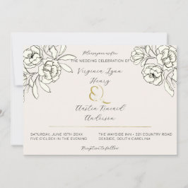 ムーディスモーク金ゴールドアンパサンド 招待状