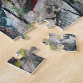 ムーディダイナミックモダンモノクロ抽象芸術 ジグソーパズル (側面)