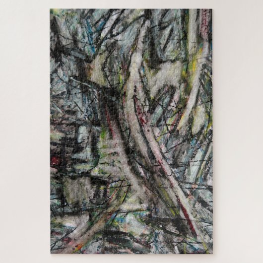 ムーディダイナミックモダンモノクロ抽象芸術 ジグソーパズル (縦)