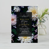 ムーディダリアフローラ結婚ズフォイル招待状 箔招待状 (立ち正面)