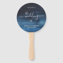 ムーディダークウォーター色ネイビーブルー結婚ズ ハンドファン