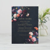 ムーディダークエレガントロマンチックフローラ写結婚真 セーブザデート (スタンド正面)