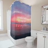 ムーディダークサンセット海ビュー引用文 シャワーカーテン (インサイチュ)