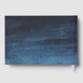 ムーディダークネイビーブルーウォーター結婚カラー ゲストブック (裏面)