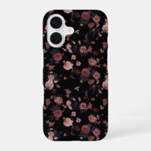 ムーディダークフラワーベース レッドローズ iPhoneケース