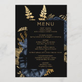 ムーディダークフローラネイビーブルー結婚金ゴールド メニュー (正面)