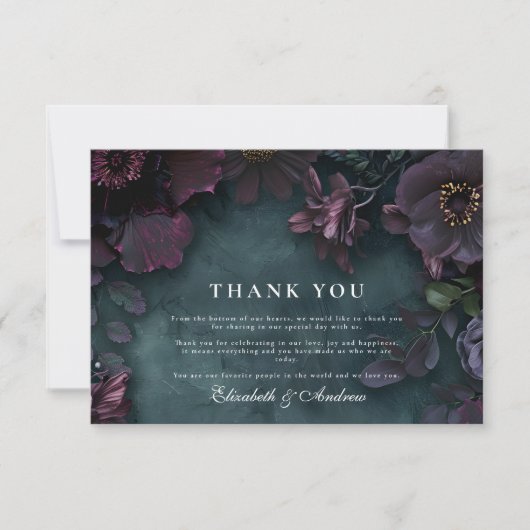 ムーディダークフローラ結婚ズ サンキューカード (正面)