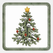 ムーディツリーパターン |深いプラムパープルカスタム スクエアシール (正面)