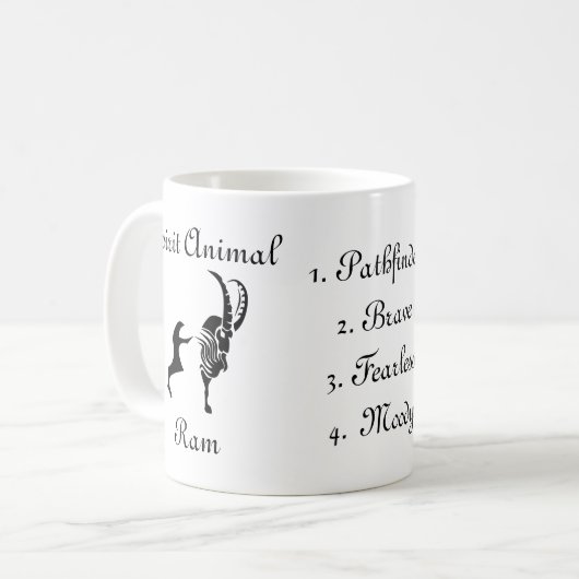 ムーディトバルラムトーテムスピリットアニマルコーヒーマグ コーヒーマグカップ (正面左)