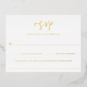 ムーディトロピックスウェディングRSVP 箔招待状ポストカード (正面)