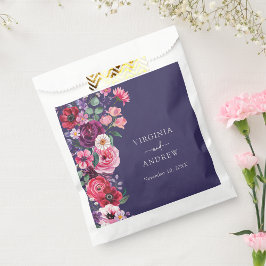 ムーディネイビーブルーフローラ結婚ズ フェイバーバッグ