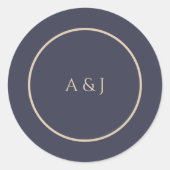 ムーディネイビーブルーフローラ ラウンドシール (正面)