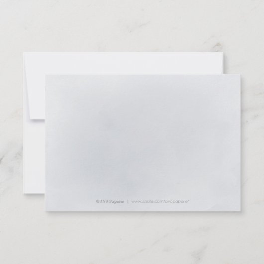 ムーディネイビーミニマルボタニカル結婚グリーン サンキューカード (裏面)