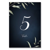 ムーディネイビーミニマルボタニリーのテーブルカード テーブルナンバー (裏面)