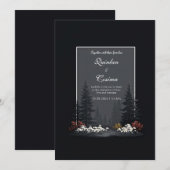 ムーディノルディックフォレストの野の花の結婚式 招待状 (正面/裏面)