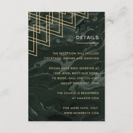 ムーディハエメラルドグリーン大理石エンクロージャカード エンクロージャーカード (正面)