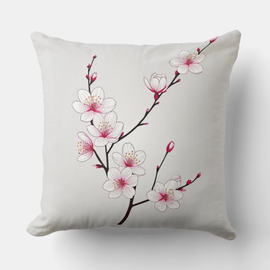 ムーディバイオレットフローラアート – ダークロマンチック植物学 クッション (正面)