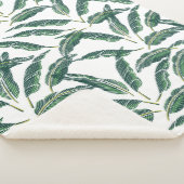 ムーディバナナ葉の白色 シェルパブランケット (3/4)