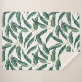 ムーディバナナ葉の白色 シェルパブランケット (正面(横))