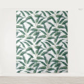 ムーディバナナ葉の白色 タペストリー (正面)